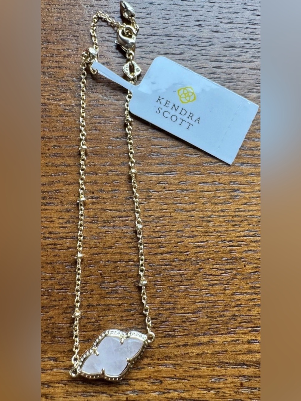 Kendra Scott Abbie Satellite Gold Bracelet W/Ivory Mother of Pearl Stone-NWT
